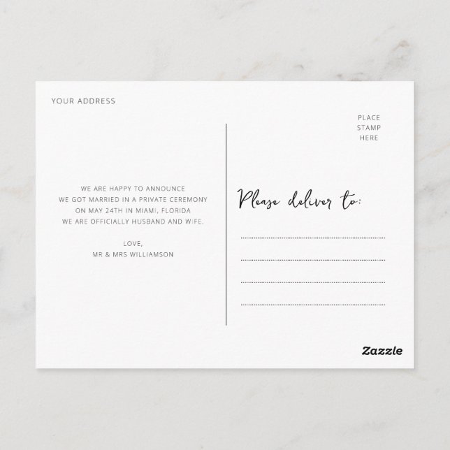 eludimos la invitación de boda de caligrafía (Reverso)