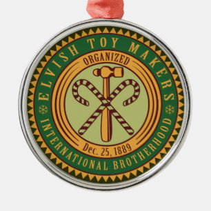 Elves Toy Makers Union Seque Navidad Ornamento