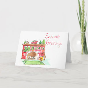 Elvis Guarda la tarjeta de saludo de la chimenea