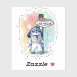 Elvis Pegatinas Las Vegas Cute Benny Blue Bunny