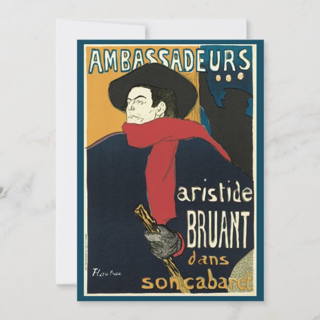 Embajadores, Aristide Bruant por Toulouse Lautrec (Anverso)