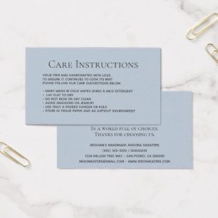 Embalaje de ropa Dusty Blue Washing Care