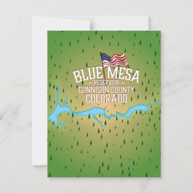 Embalse de Blue Mesa, Gunnison, mapa del condado d (Anverso)