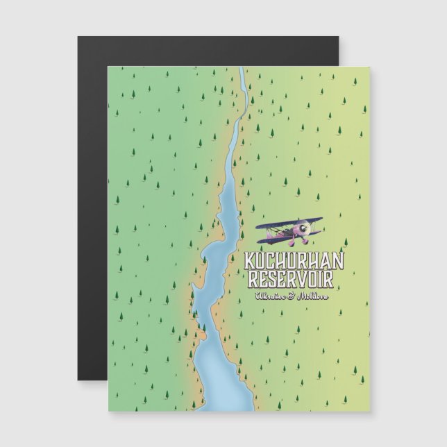 embalse de Kuchurhan Ucrania y Moldavia Mapa (Anverso/Reverso)