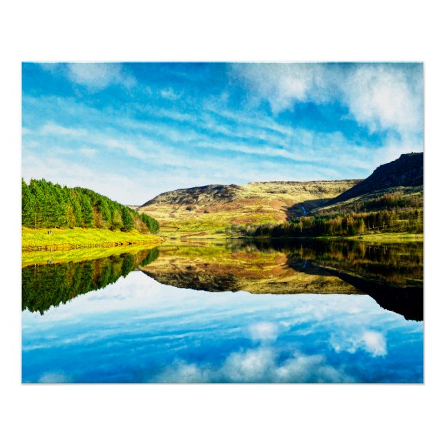 Embalse Dovestone en invierno Poster Glossy (Anverso)