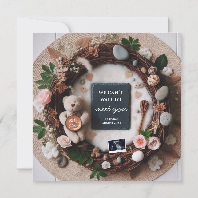 Embarazo Invitación reveladora con ultrasonido (Anverso)