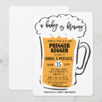 Embarazo Kegger Beer Baby Shower Invitación