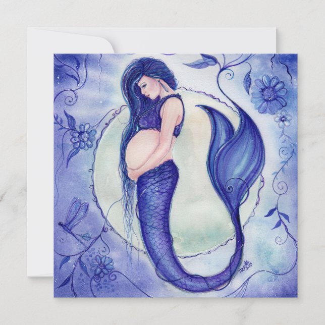 Embarazo Púrpura Bebé Invitaciones De Renee (Anverso)