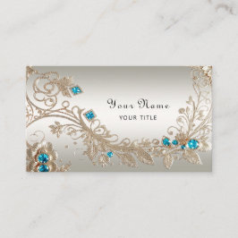 Embelleciendo tarjeta de visita Gold Blue Stones