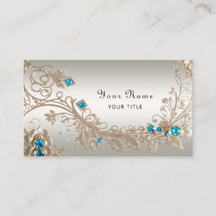 Embelleciendo tarjeta de visita Gold Blue Stones