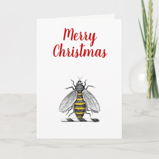 Emblema de abeja vintage heráldico de Navidad Xmas (Anverso)