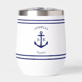 Emblema de ancla personalizado (blanco y azul)