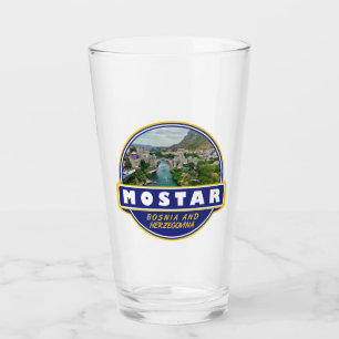 Emblema de arte de viajes de Mostar Bosnia y Herze