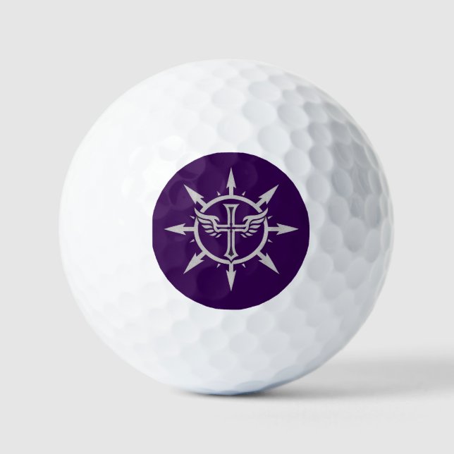 "Emblema de Cruz y Alas" Pelotas de Golf (Anverso)