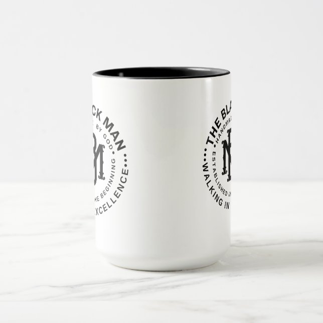 Emblema de hombre negro - Taza de regalo de cita m (Centro)