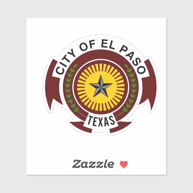 Emblema de la ciudad de El Paso, Pegatina de Vinil (Hoja)