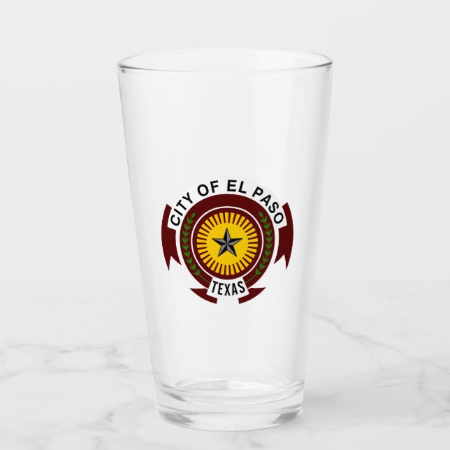 Emblema de la ciudad de El Paso, Texas en vidrio (Anverso)
