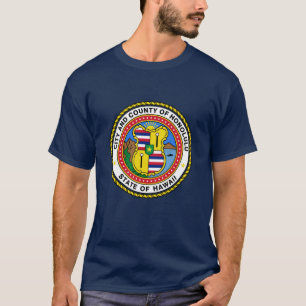 Emblema de la ciudad de Honolulu, camiseta de Hawa