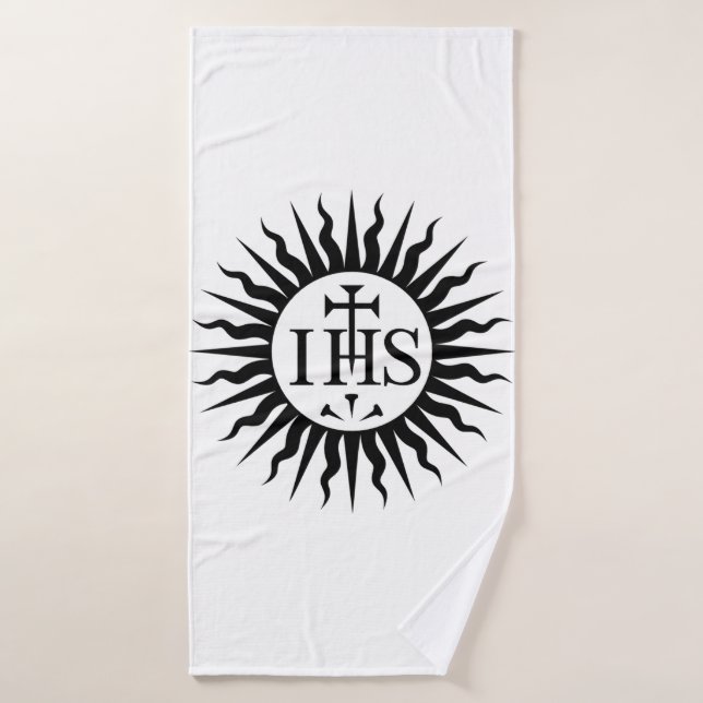 Emblema de la Compañía de Jesús Monograma (Toalla de baño)