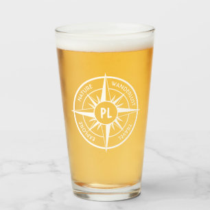 Emblema de la estrella de la brújula monograma bla