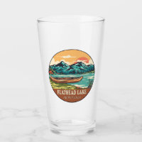 Emblema De Pesca En Bote Del Lago Montana