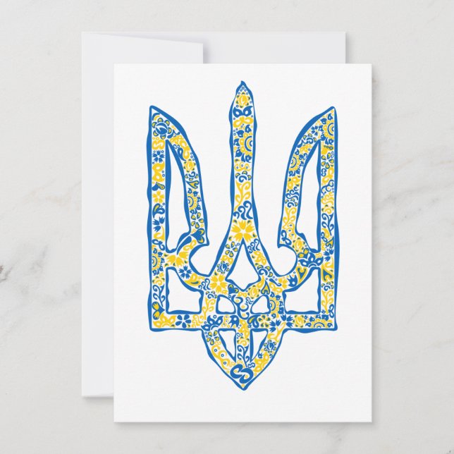 Emblema nacional ucraniano trident tryzub (Anverso)