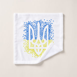 Emblema ucraniano trident tryzub esparce corazones
