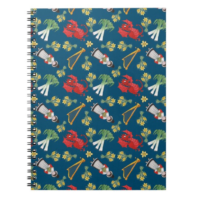 Emblemas Galés de la diversión en el cuaderno (Frente)