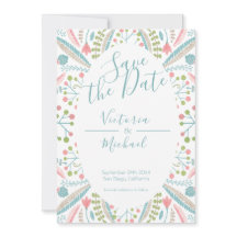 Embroidery Floral Guardar las invitaciones de fech