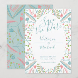 Embroidery Floral Guardar las invitaciones de fech