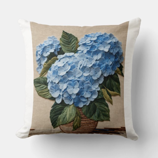 Embroidery Hydrangea diseño de almohadas (Anverso)