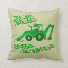 Embroma la almohada verde picadora del muchacho