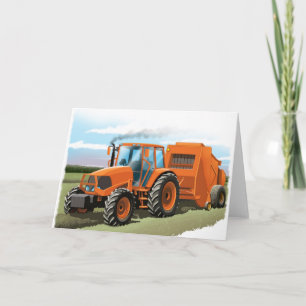 embroma la tarjeta de cumpleaños del tractor