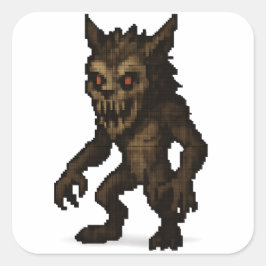 embrujado werewolf pegatina de arte de píxel monst