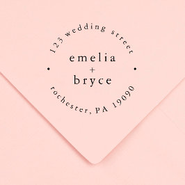 EMELIA Monograma Sencillo Boda Boho Sellos de cauc