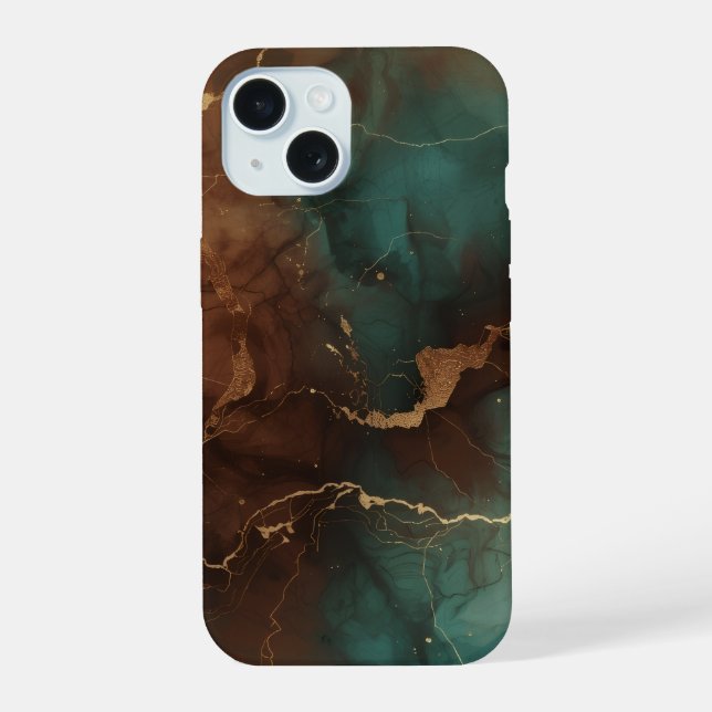 Emerald & Copper Marble Luxe Phone Case (Reverso )