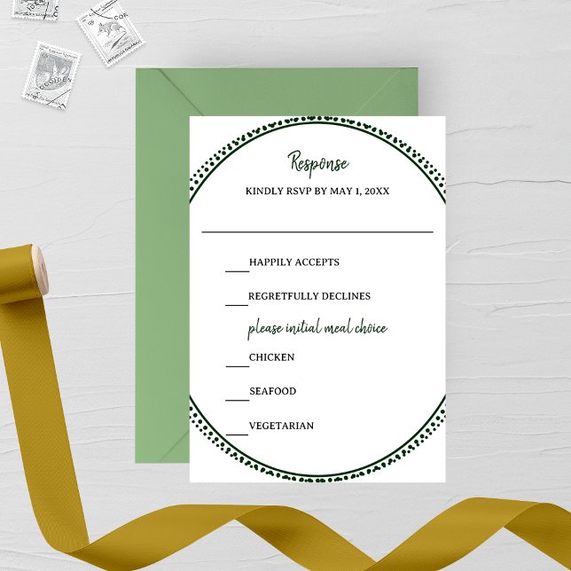 Emerald Elegance Wedding RSVP Card (Subido por el creador)