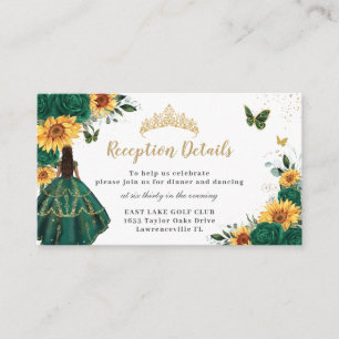 Emerald Floral Sunflowers Quinceañera Recepción
