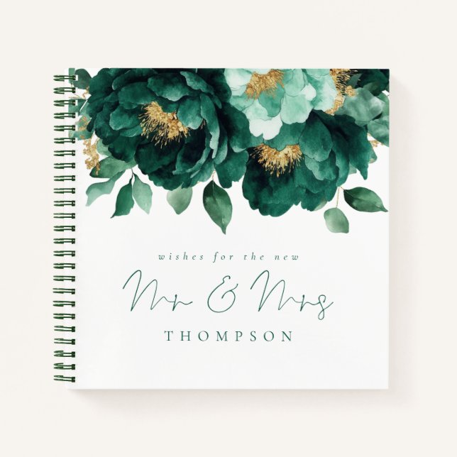 Emerald Gold Florals desea nuevo libro de Mr. Mrs. (Anverso)