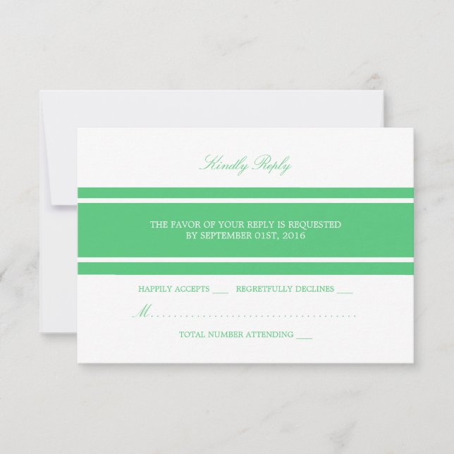 Emerald Green Modern Wedding RSVP (Anverso)