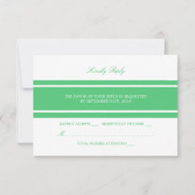 Emerald Green Modern Wedding RSVP