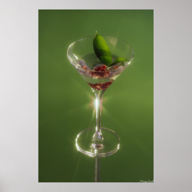 Emerald Sip: Arte de cóctel de jardín botánico (Frente)