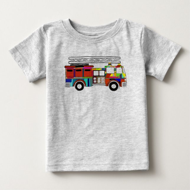 Emergencia en el vehículo de bomberos de camisetas (Anverso)