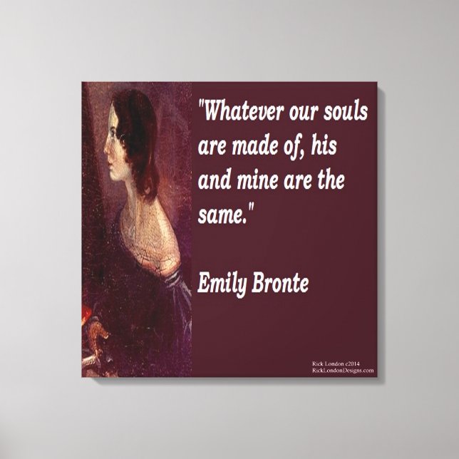 Emily Brontë & Cita "Nuestras Almas" Impresión en  (Anverso)