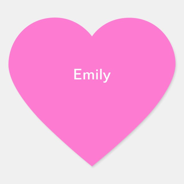 Emily Kids Name Pegatina Personalized Pink White (Anverso)