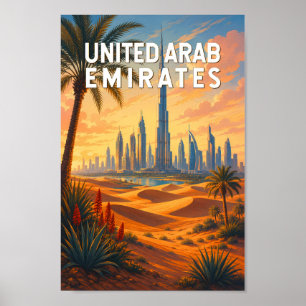 Emiratos Árabes Unidos Ilustración Arte Viaje