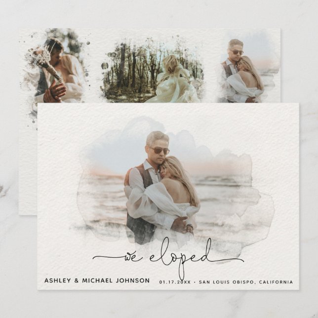 Emitimos Script 4 Invitación de Boda fotográfico (Anverso / Reverso)