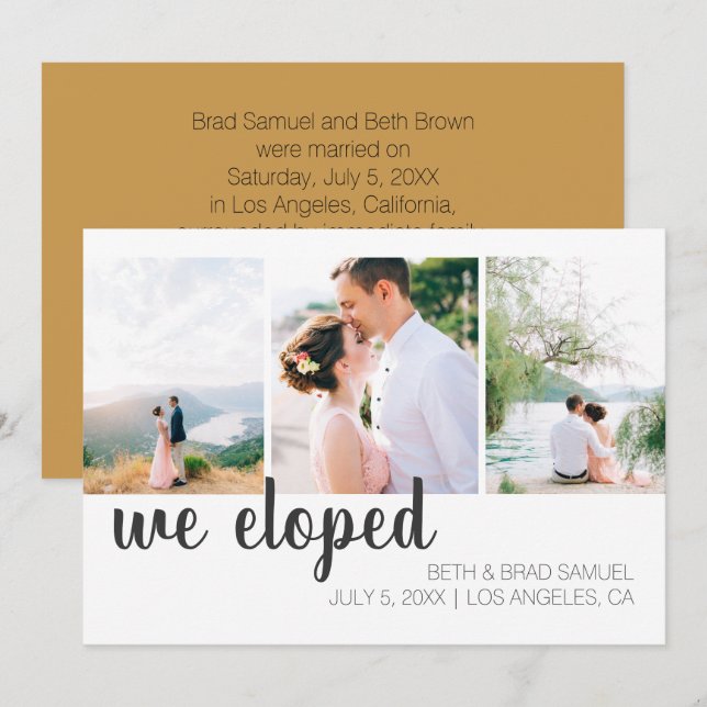 Emitimos tres Invitaciones fotográficas (Anverso / Reverso)