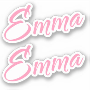 Emma Nombre decorativo en Pegatina rosa x2