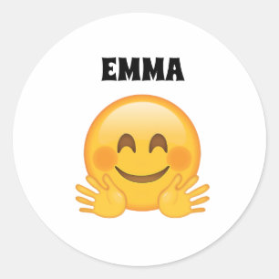 Emma- Pegatinas redondas clásicas de Emoji persona